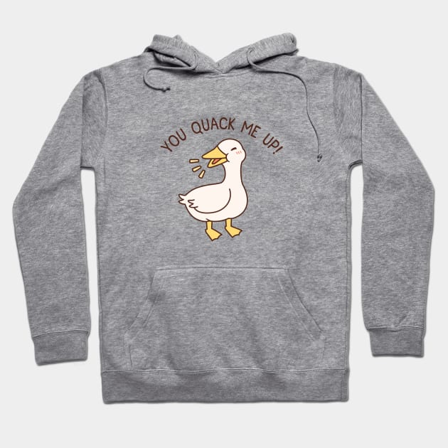 Cute Quacking Duck You Quack Me Up Hoodie by rustydoodle